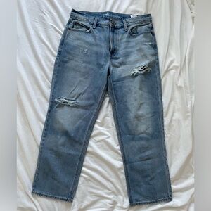 Old Navy high rise slouchy straight medium distressed wash size 8